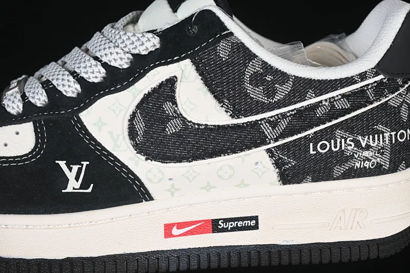 All categories Nk Air Force 1 Air Force series Nk Air Force 1 Low Air Force low-top Nike Air Force 1'07 Low LV joint cowboy pig eight meters black Air Force 1 low-top casual sneakers MZ9588-805